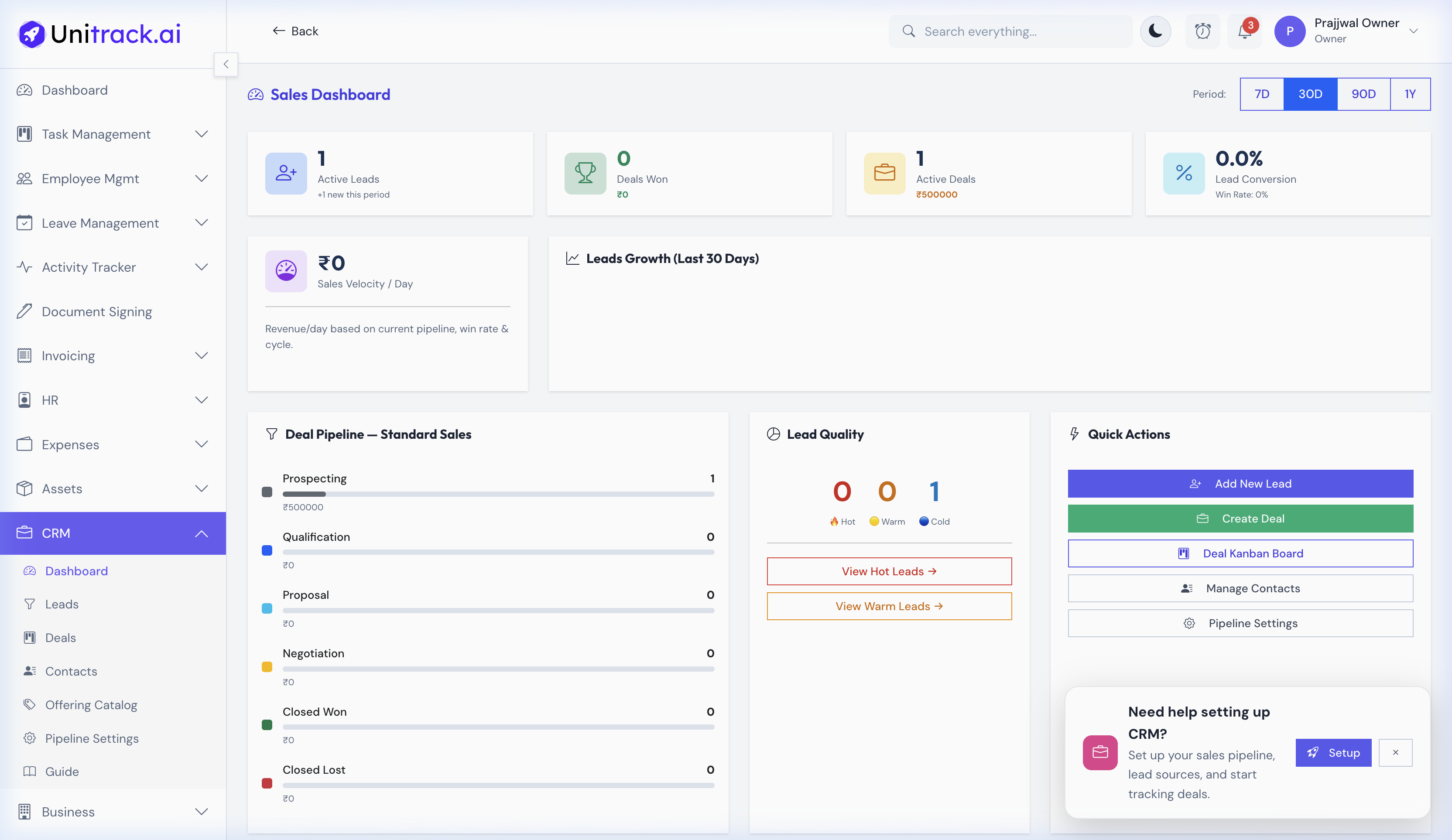 CRM Dashboard