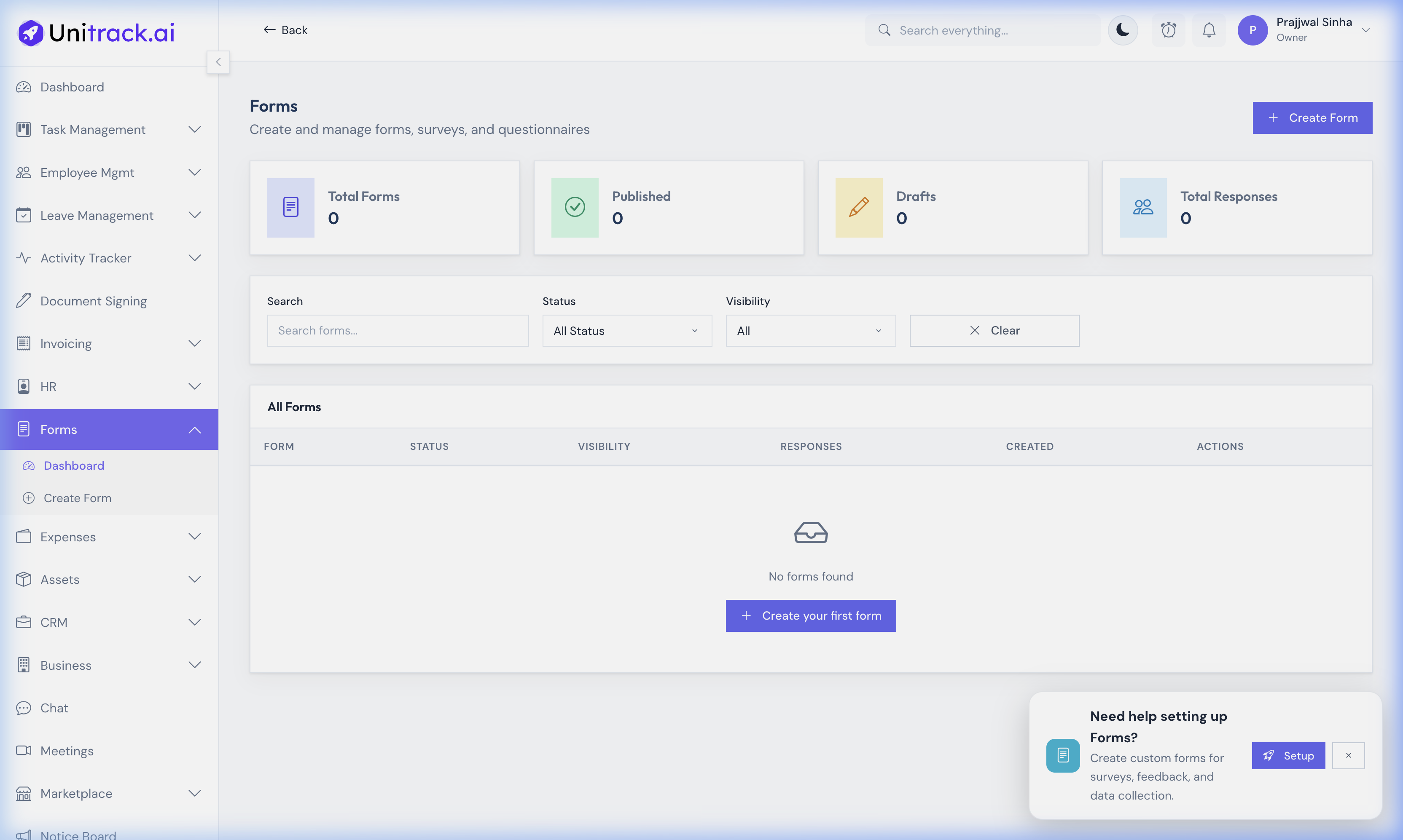 Forms Dashboard